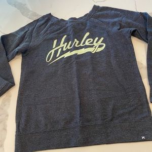 Hurley dark grey crew neck sweatshirt